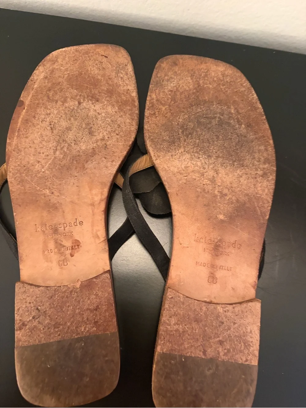 Kate Spade New York Black Flower sandals Made in Italy size 8